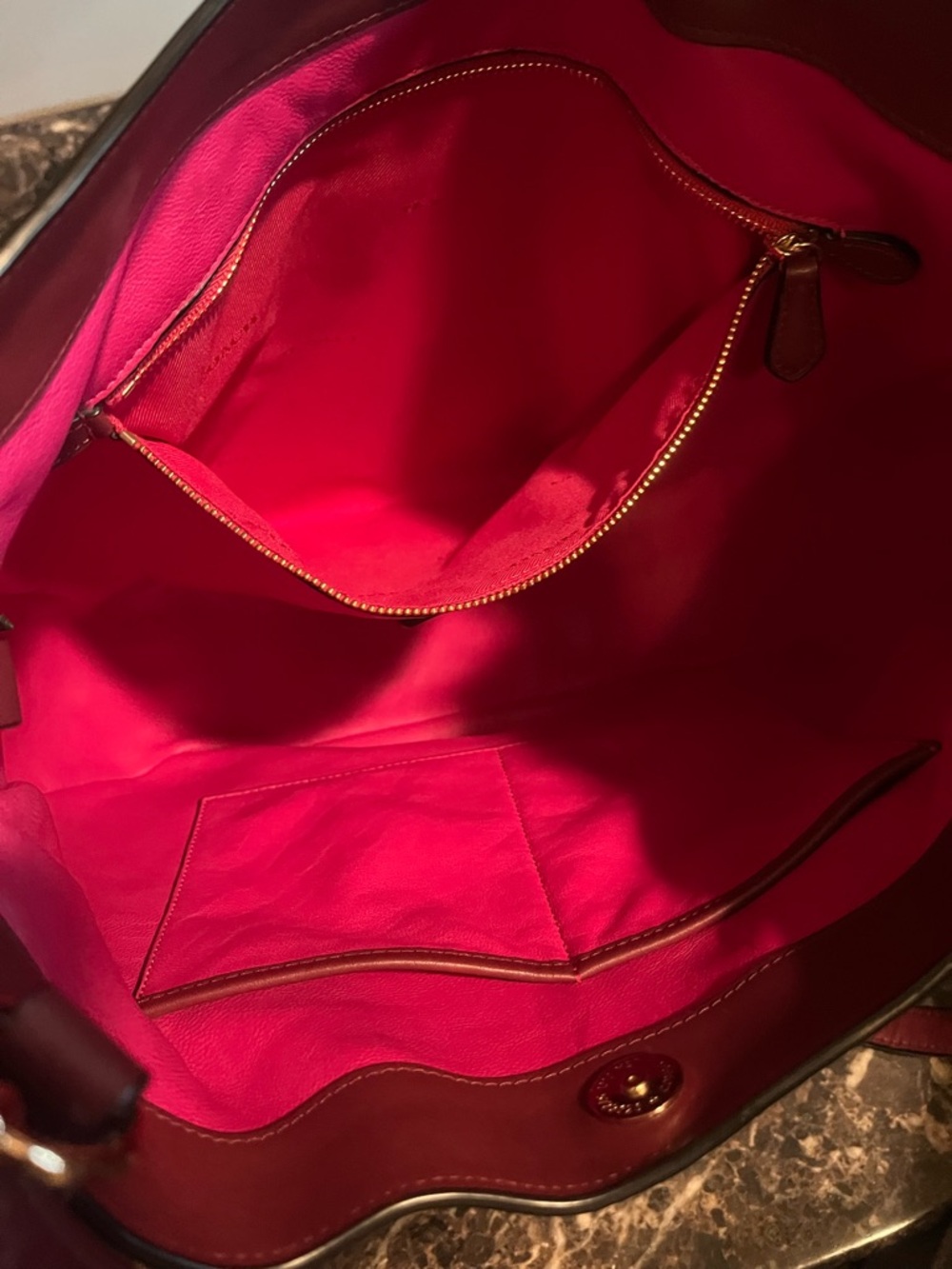 Coach Leather Shoulder Hobo Bag in Deep Wine - Picture 8 of 12